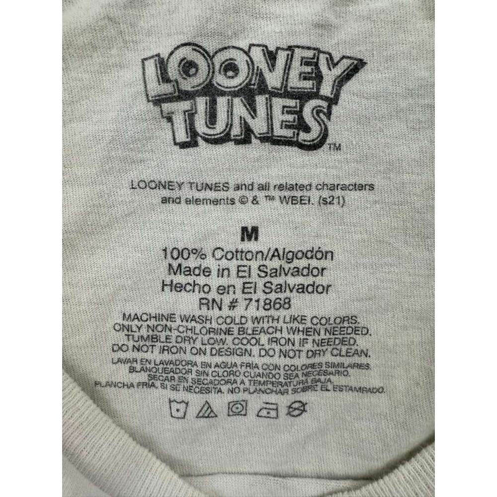 Looney Tunes T Shirt Men Medium White Bugs Bunny Graphic "That's all Folks!" - Picture 3 of 10